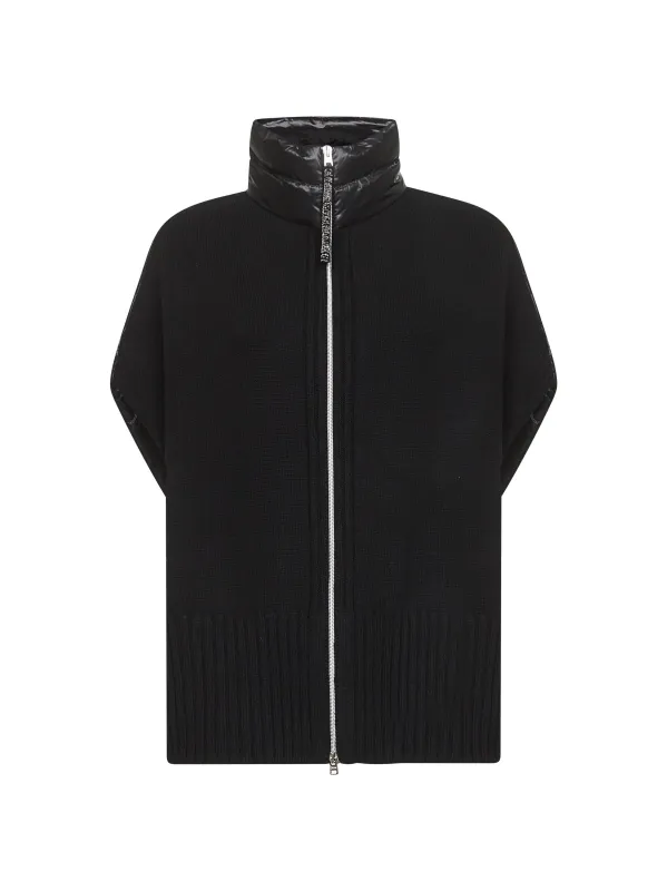 Black Knit and Ultralight Nylon Resort Poncho sold by Lord & Taylor