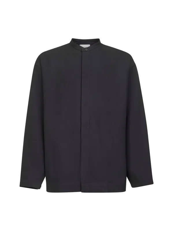 Black Technical Wool Karst Shirt made by Studio Nicholson