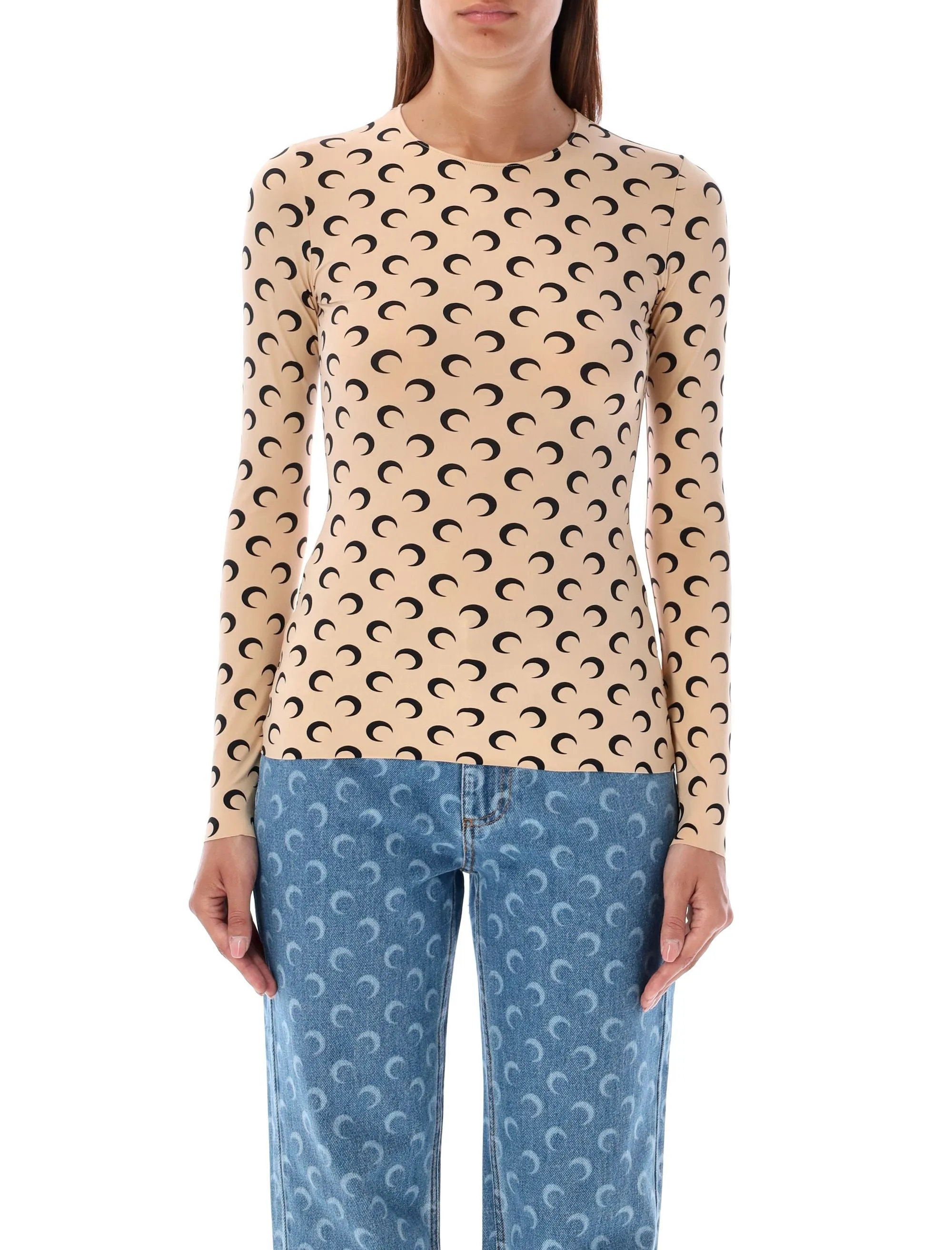 "MOON" PRINTED JERSEY LS CREWNECK TOP sold by Lord & Taylor