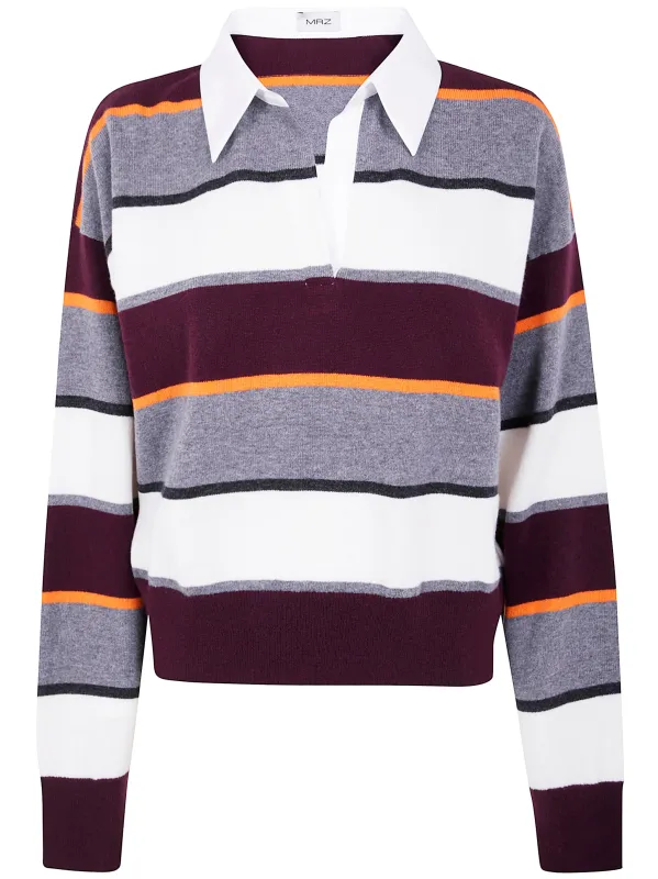 STRIPED SWEATER WITH POLO/SHIRT COLLAR sold by Lord & Taylor
