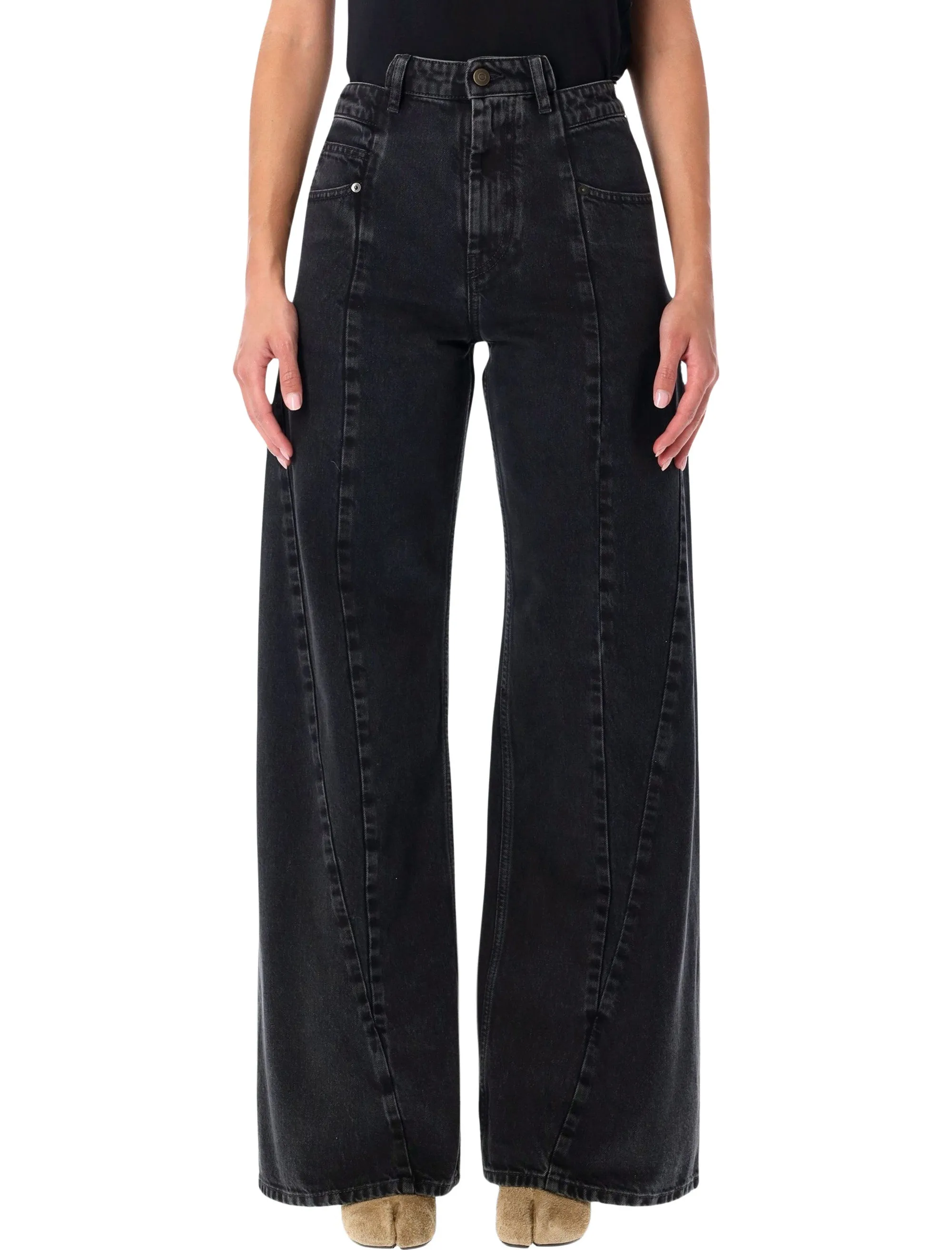 MAISON MARGIELA HIGH-WAISTED WIDE-LEG BLACK JEANS sold by Lord & Taylor