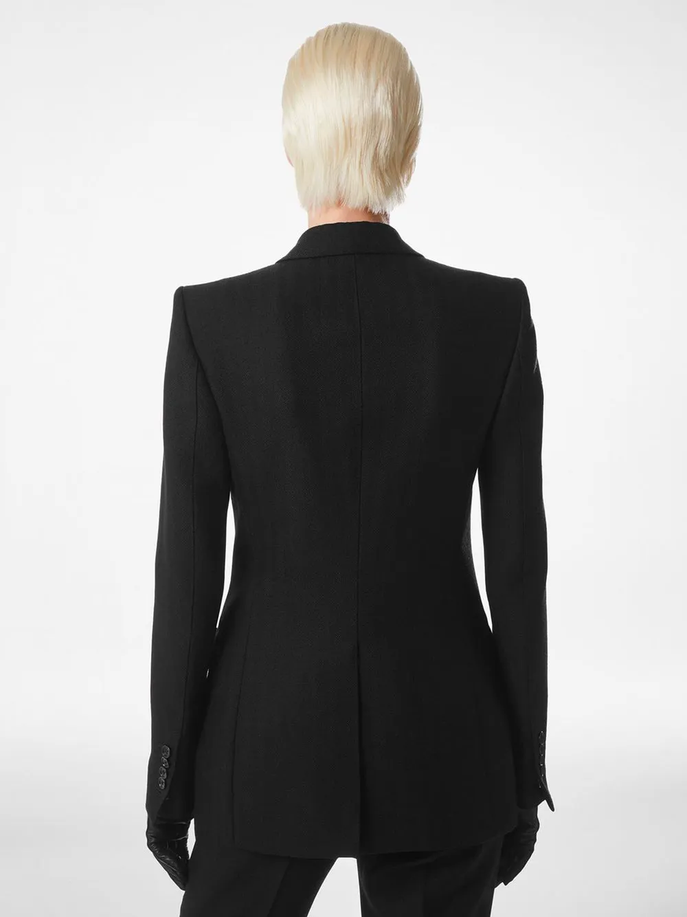 TOM FORD BLACK HARRINGBONE WOOL DOUBLE-BREASTED TAILORED JACKET sold by Lord & Taylor product image thumbnail 3