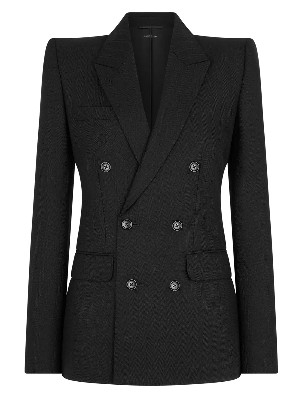 TOM FORD BLACK HARRINGBONE WOOL DOUBLE-BREASTED TAILORED JACKET sold by Lord & Taylor