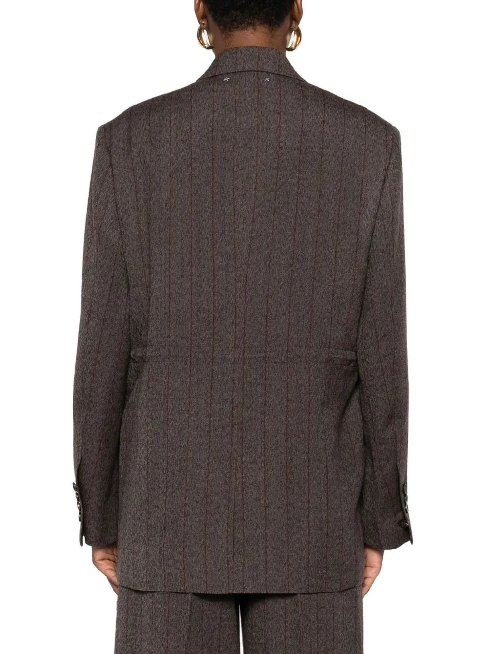 BROWN PINSTRIPE WOOL DOUBLE-BREASTED BLAZER sold by Lord & Taylor product image thumbnail 4