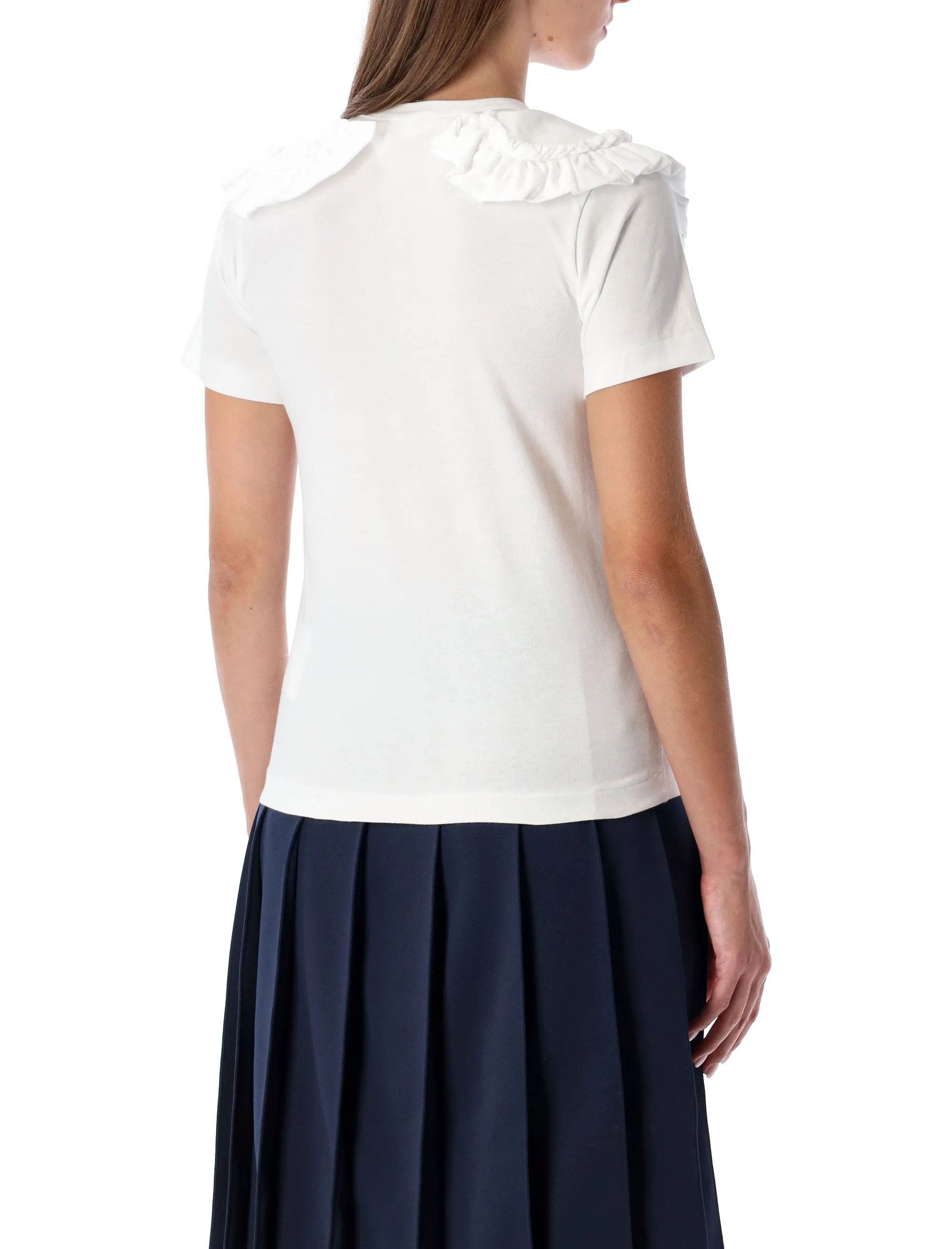 COMME DES GARÇONS GIRL WHITE T-SHIRT WITH RUFFLE COLLAR sold by Lord & Taylor product image thumbnail 2