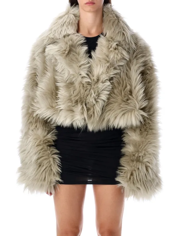 THE LATEST CROPPED GREY FAUX FUR JACKET sold by Lord & Taylor