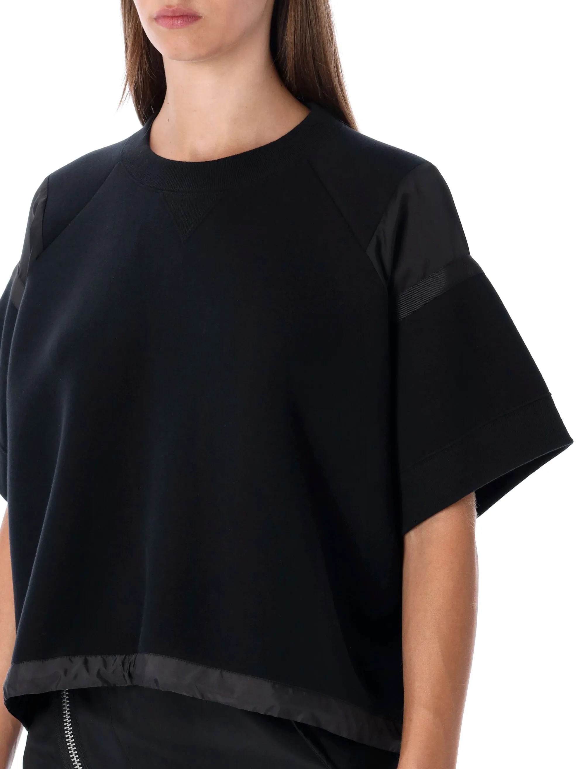 SACAI OVERSIZED TECHNICAL COTTON T-SHIRT WITH ADJUSTABLE DRAWSTRING HEM sold by Lord & Taylor product image thumbnail 3