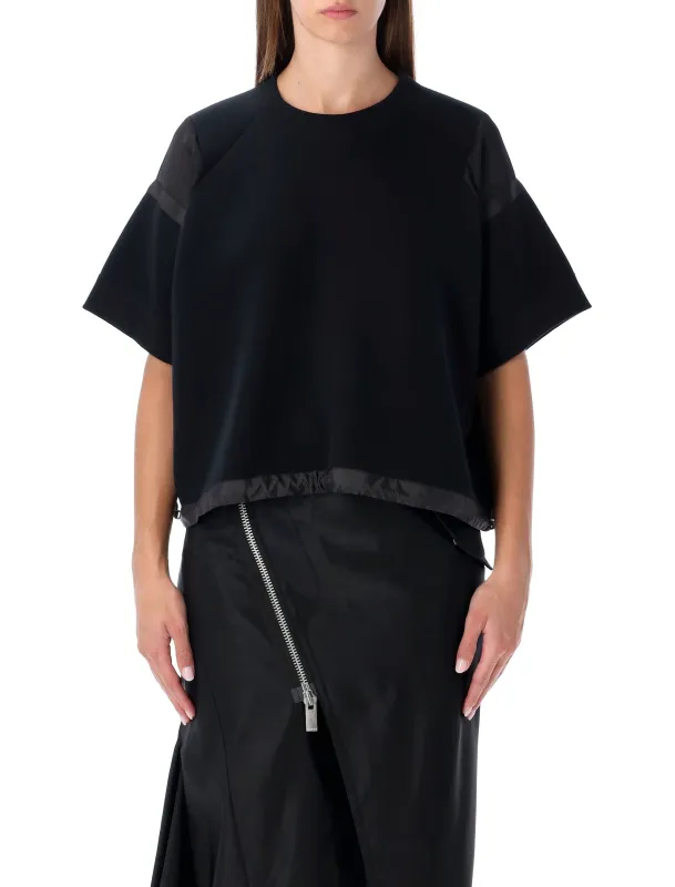 SACAI OVERSIZED TECHNICAL COTTON T-SHIRT WITH ADJUSTABLE DRAWSTRING HEM made by Sacai