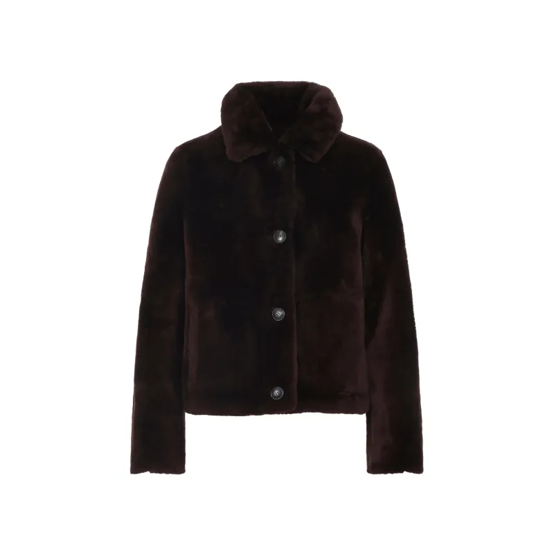 DEEP GRENAT LAMB SHEARLING JACKET sold by Lord & Taylor