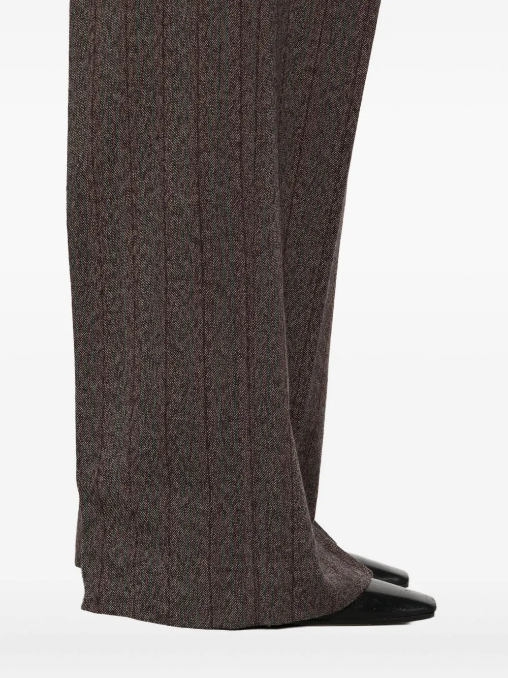 BROWN PINSTRIPE WOOL WIDE-LEG TROUSERS sold by Lord & Taylor product image thumbnail 5