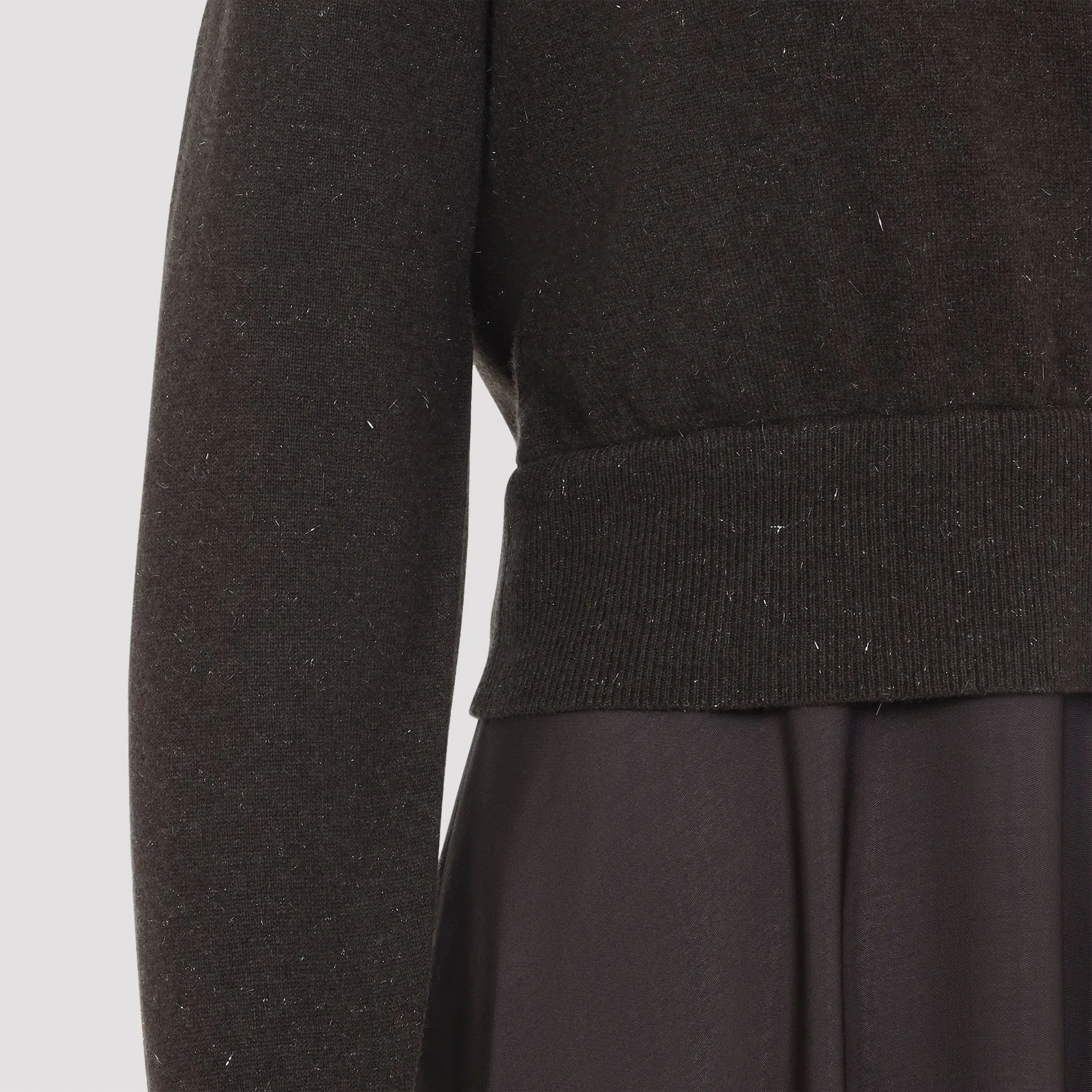 EBONY BROWN VIRGIN WOOL TWO-FABRICS DRESS sold by Lord & Taylor product image thumbnail 4