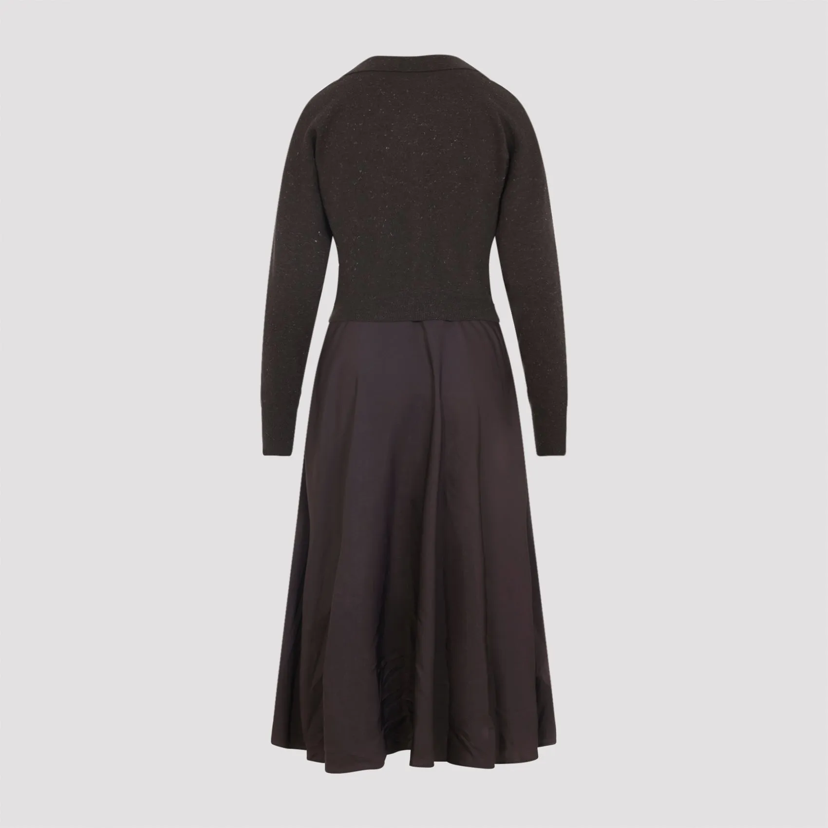 EBONY BROWN VIRGIN WOOL TWO-FABRICS DRESS sold by Lord & Taylor product image thumbnail 3