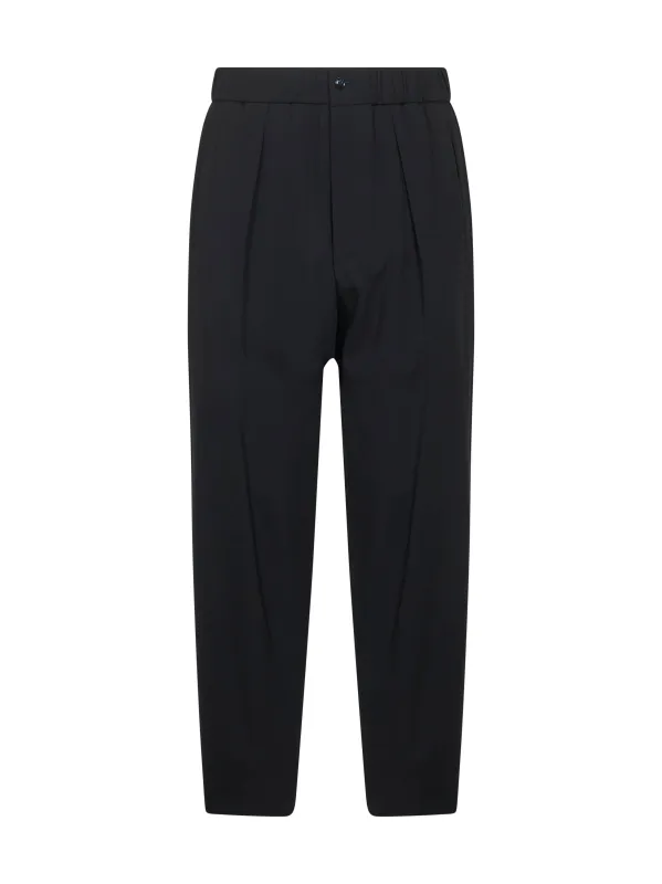 Blue Wool Crepe One-Pleat Trousers sold by Lord & Taylor