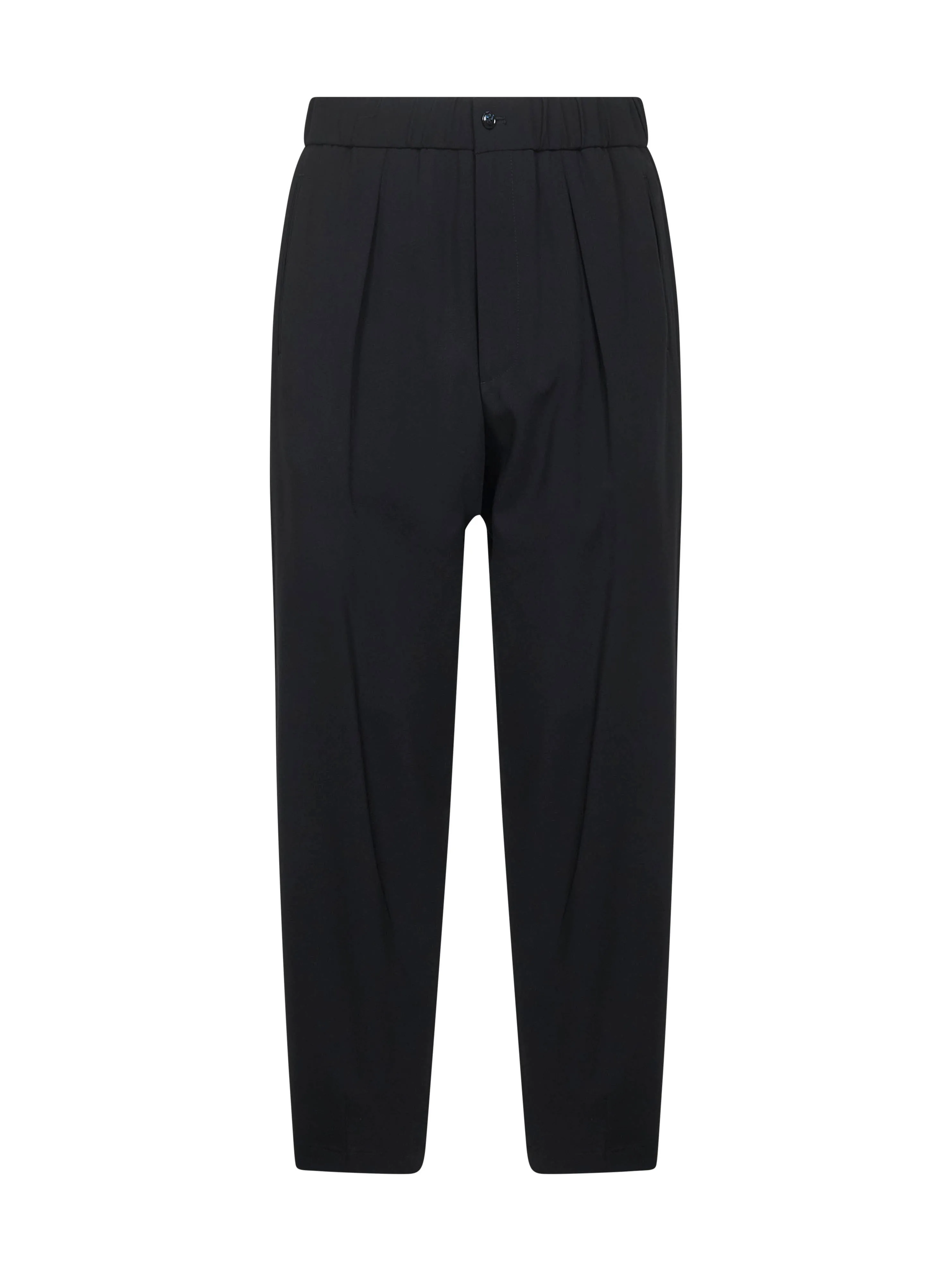 Blue Wool Crepe One-Pleat Trousers sold by Lord & Taylor