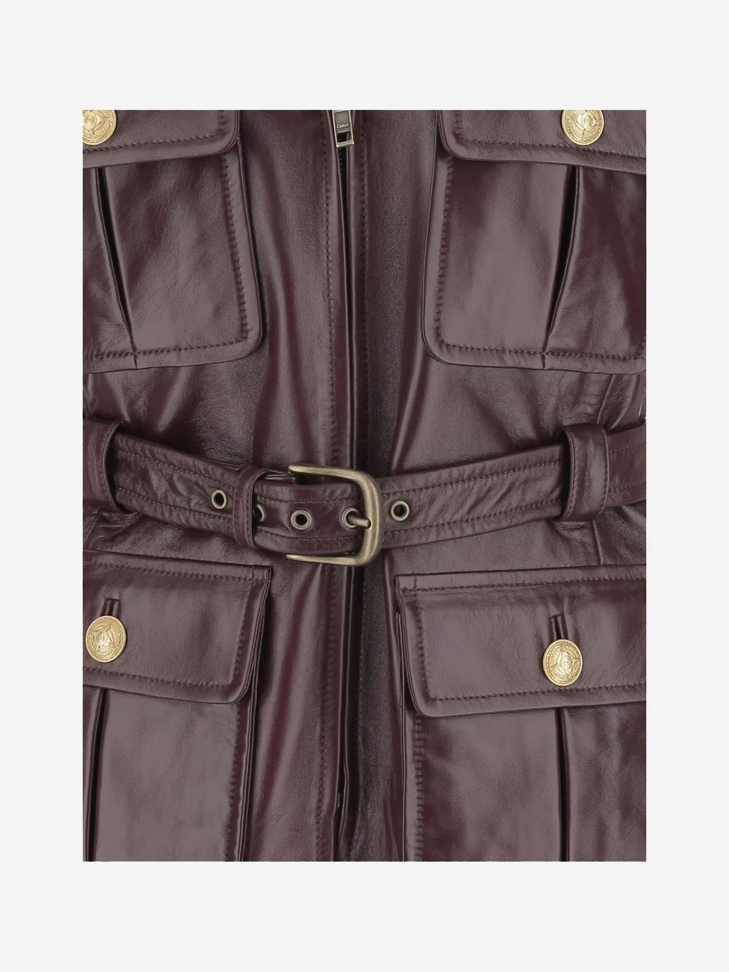 Leather Vest with Pockets and Belt sold by Lord & Taylor product image thumbnail 3
