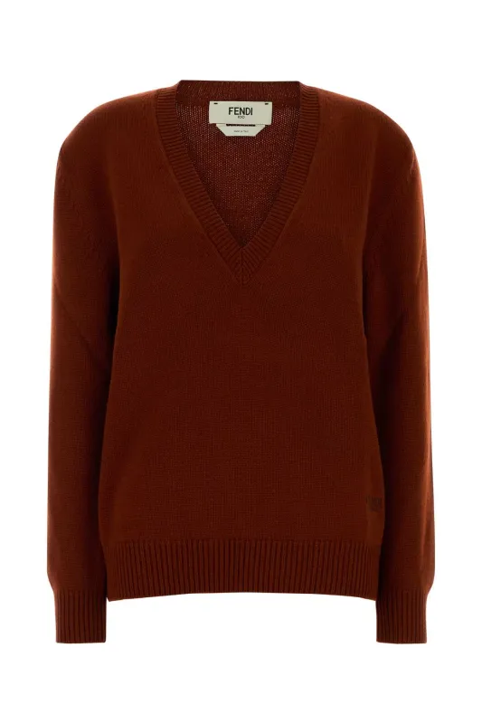 BRICK STRETCH CASHMERE SWEATER made by Fendi