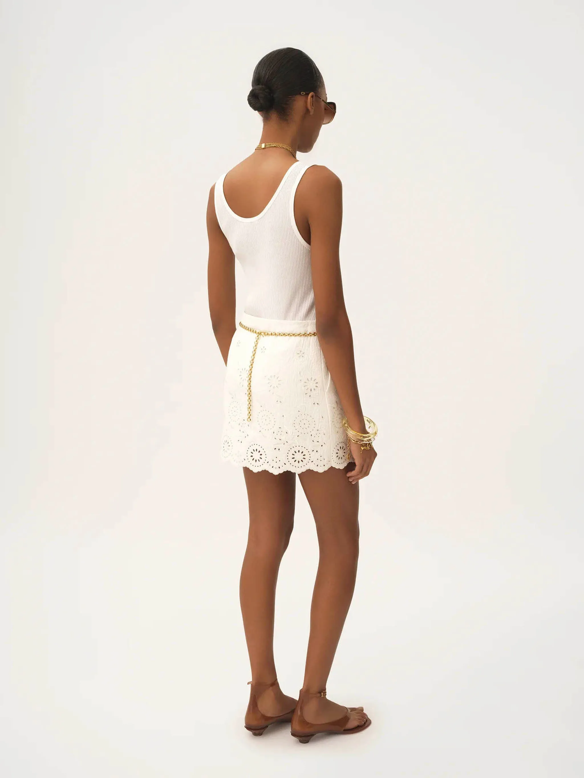 WHITE COTTON TANK TOP sold by Lord & Taylor product image thumbnail 4