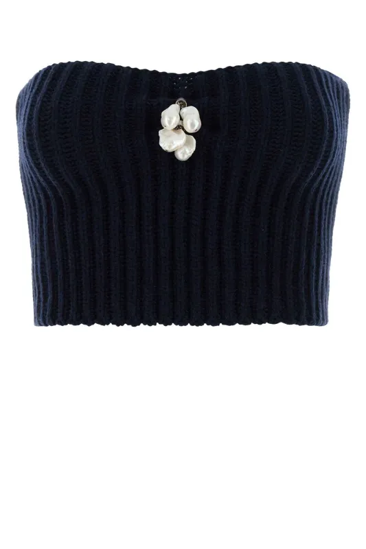 DARK BLUE WOOL BLEND TOP sold by Lord & Taylor