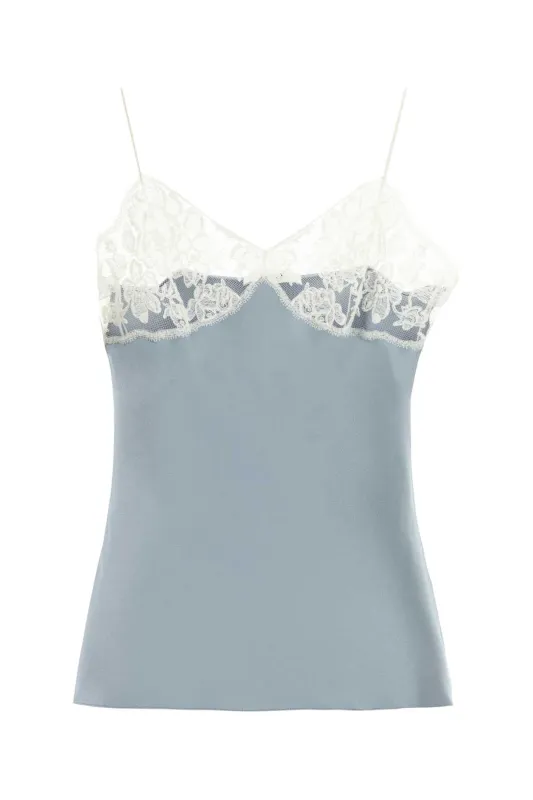 POWDER BLUE SATIN TANK TOP sold by Lord & Taylor