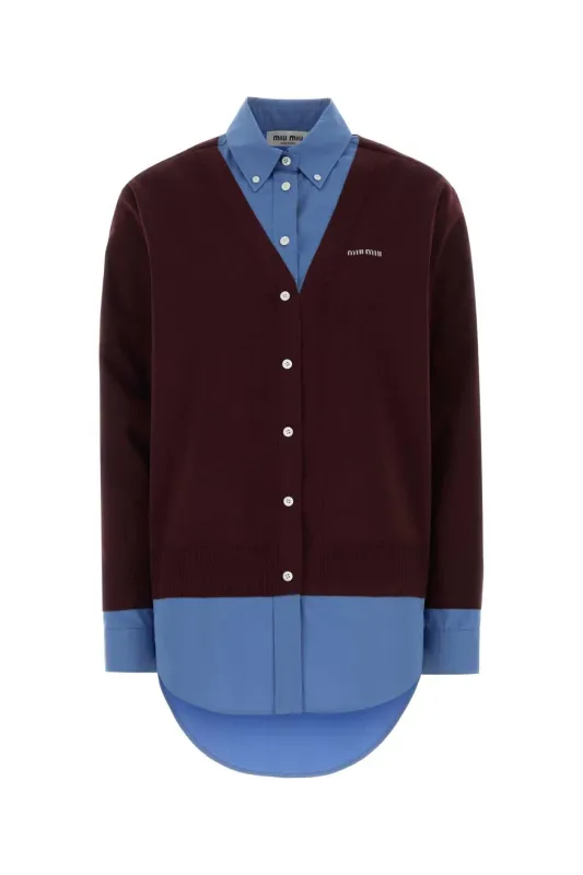 BURGUNDY WOOL CARDIGAN made by Miu Miu