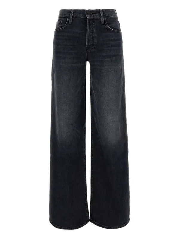 BLACK STRETCH DENIM WIDE-LEG JEANS made by MOTHER