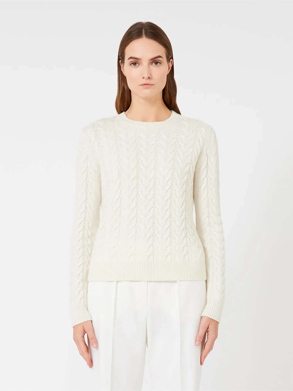 SLIM FIT CABLE-KNIT CASHMERE PULLOVER sold by Lord & Taylor product image thumbnail 2