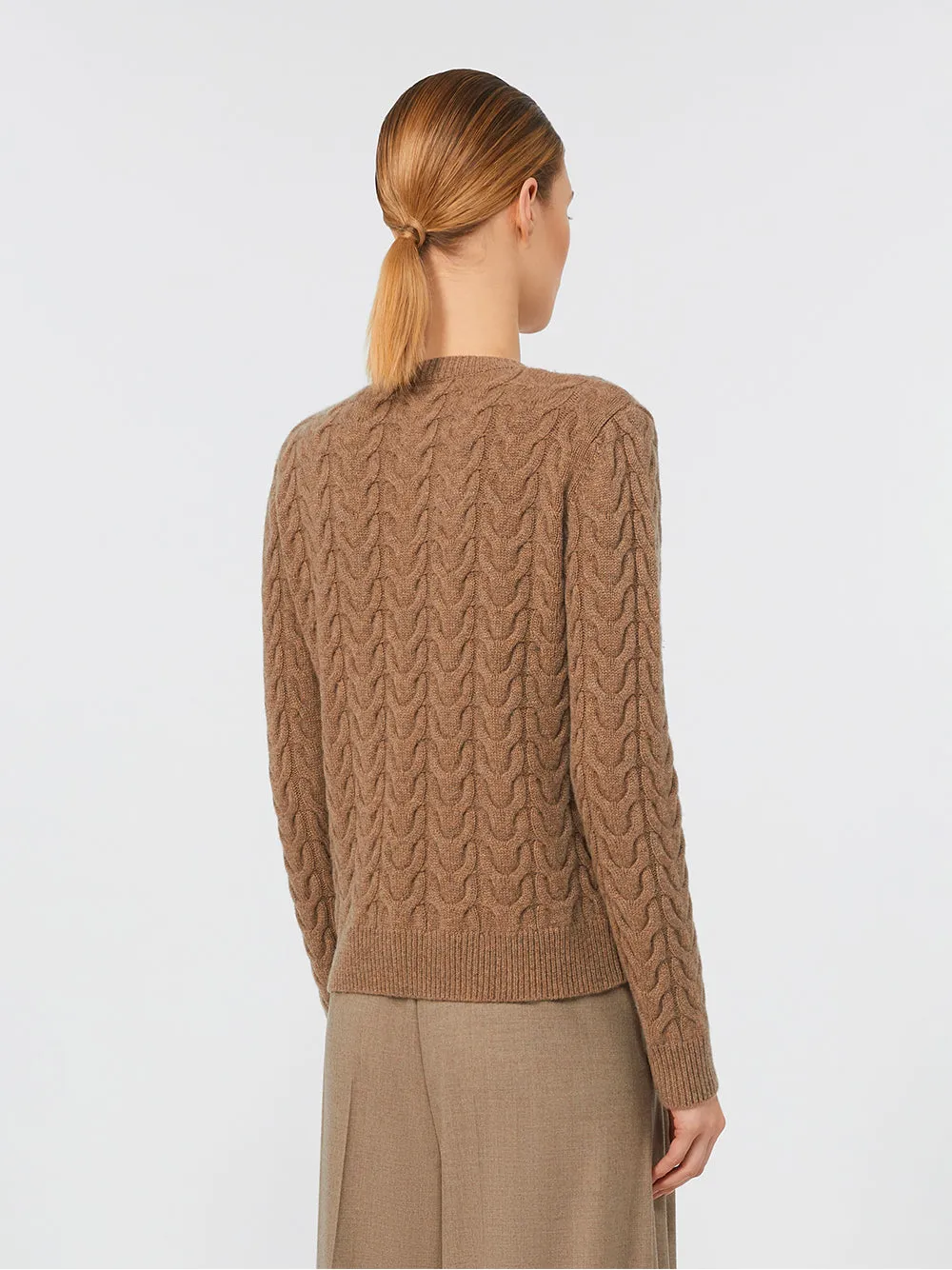 SLIM FIT CABLE-KNIT CASHMERE PULLOVER sold by Lord & Taylor product image thumbnail 3