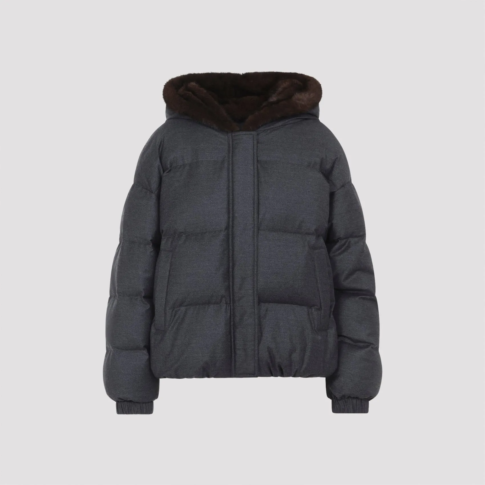 WOOL SHORT DOWN JACKET WITH FUR HOOD sold by Lord & Taylor product image thumbnail 2