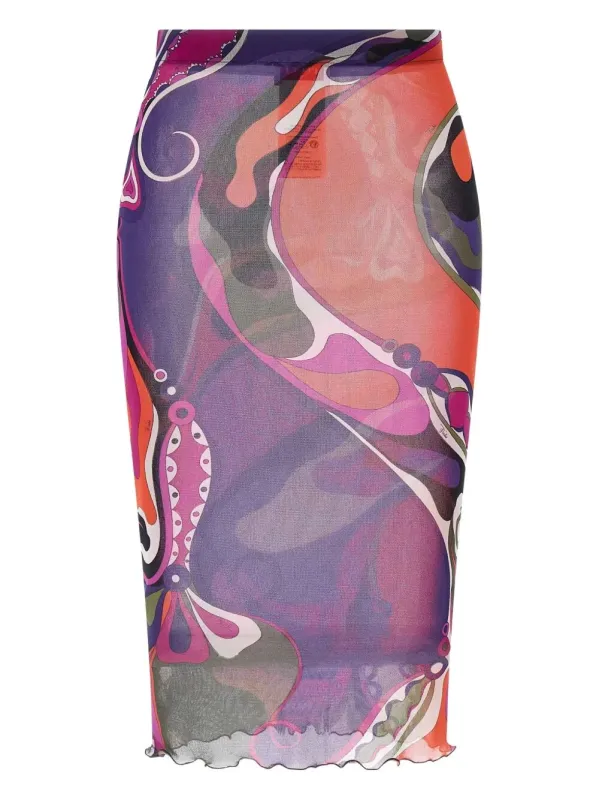 ABSTRACT-PRINT TULLE MIDI SKIRT sold by Lord & Taylor