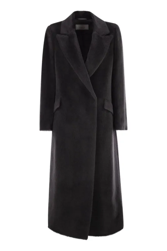 LONG-HAIRED COAT IN ALPACA AND WOOL sold by Lord & Taylor