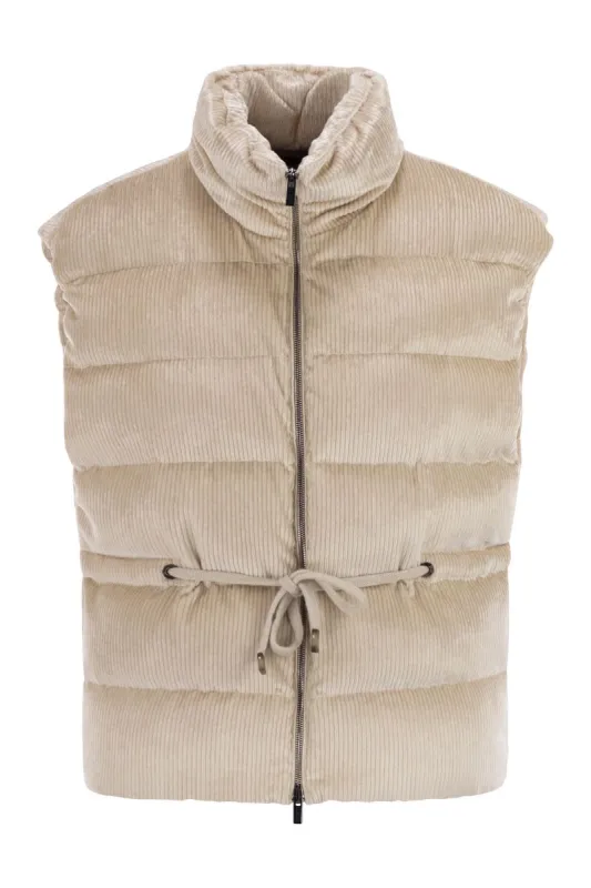 DOWN AND VISCOSE VELVET WAISTCOAT sold by Lord & Taylor