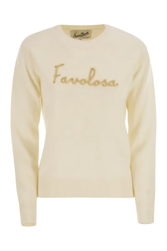 WOOL AND ALPACA BLEND JUMPER WITH FAVOLOSA EMBROIDERY sold by Lord & Taylor