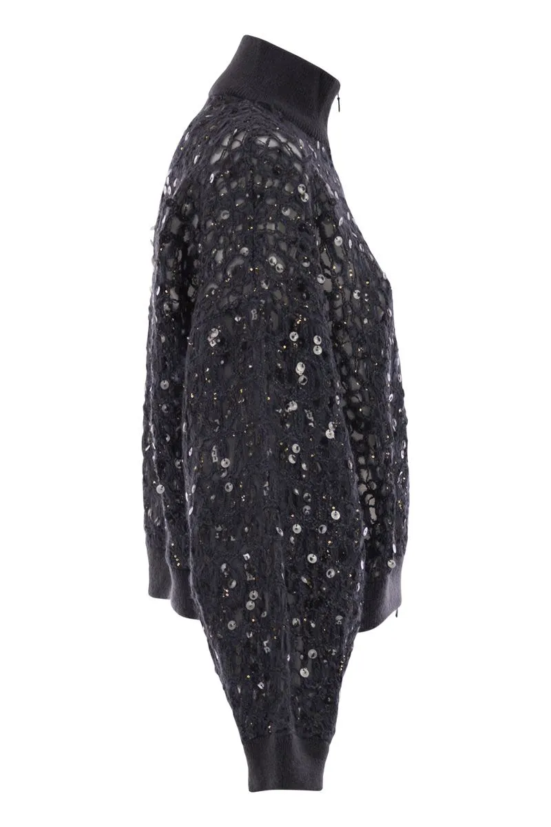 DAZZLING CROC EMBROIDERY CARDIGAN IN MOHAIR, SILK AND LINEN sold by Lord & Taylor product image thumbnail 3