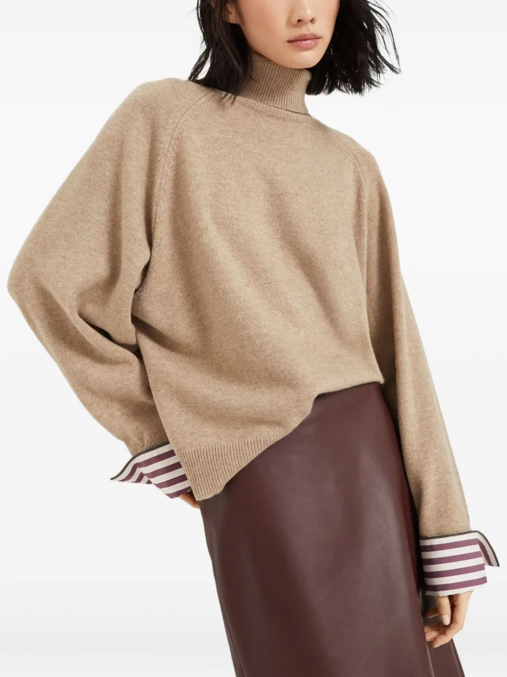 TURTLENECK SWEATER WITH SHINY SHIRT DETAILS sold by Lord & Taylor product image thumbnail 5