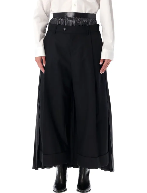 JUNYA WATANABE BLACK PLEATED SKIRT PANTS made by Lord & Taylor
