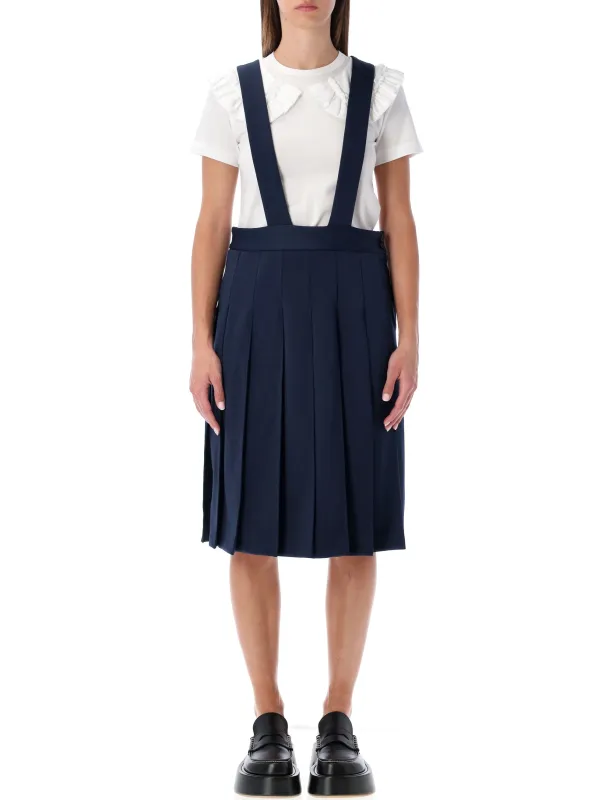 COMME DES GARÇONS GIRL NAVY PLEATED SUSPENDER SKIRT made by Lord & Taylor