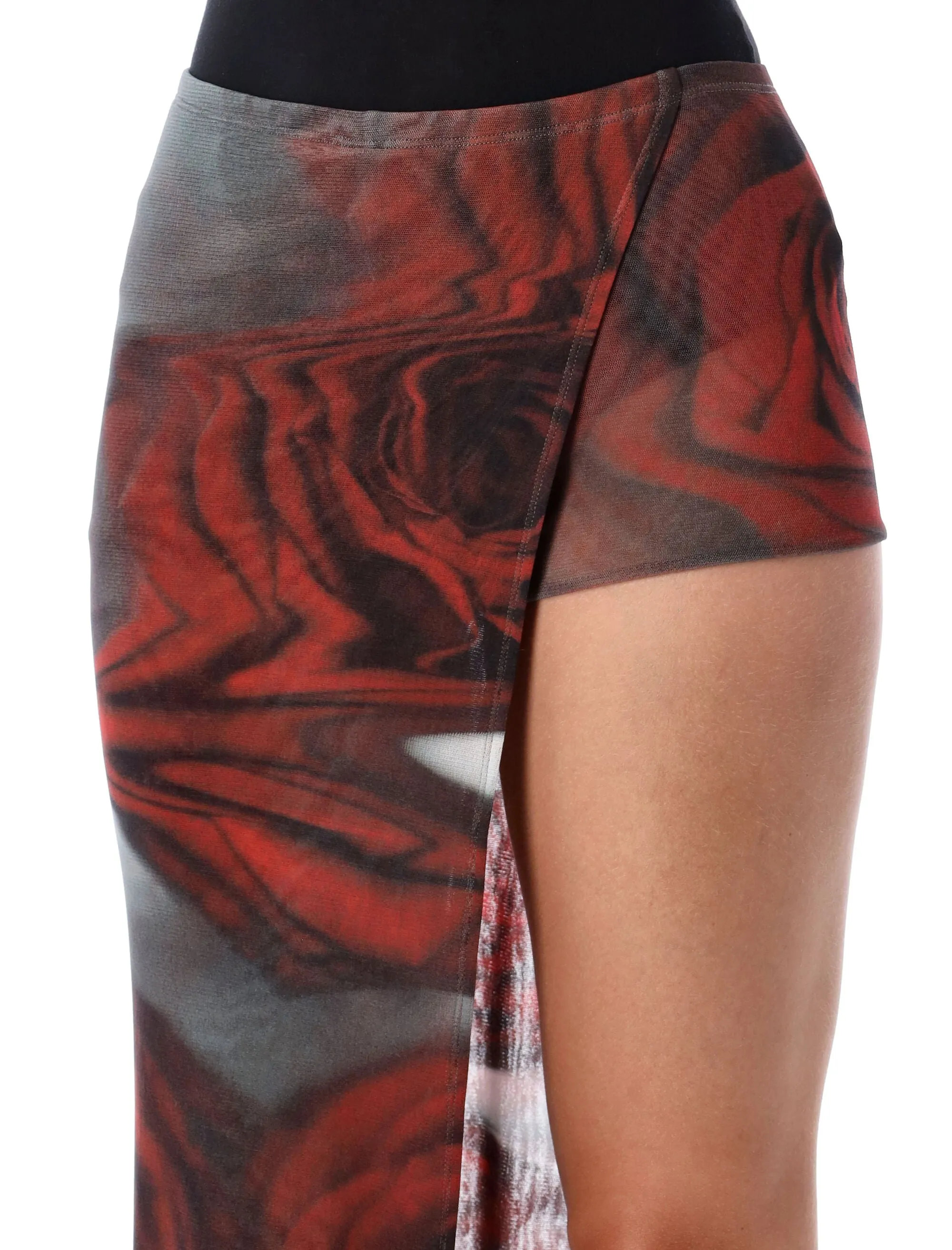 JEAN PAUL GAULTIER RED BLURRY ROSES TULLE SKORT sold by Lord & Taylor product image thumbnail 3