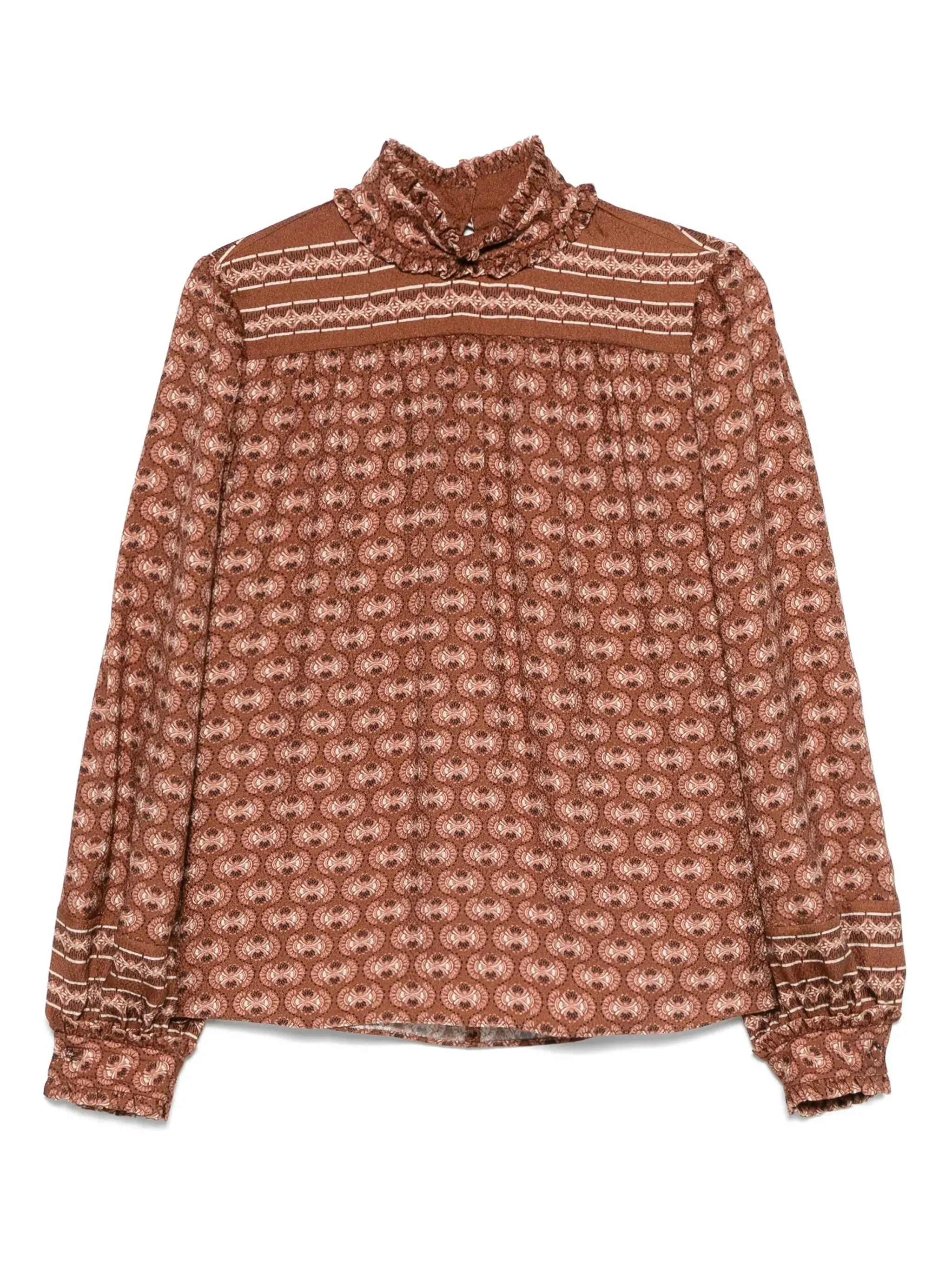 SILK BLOUSE WITH VOYAGE IMAGINAIRE PRINT sold by Lord & Taylor