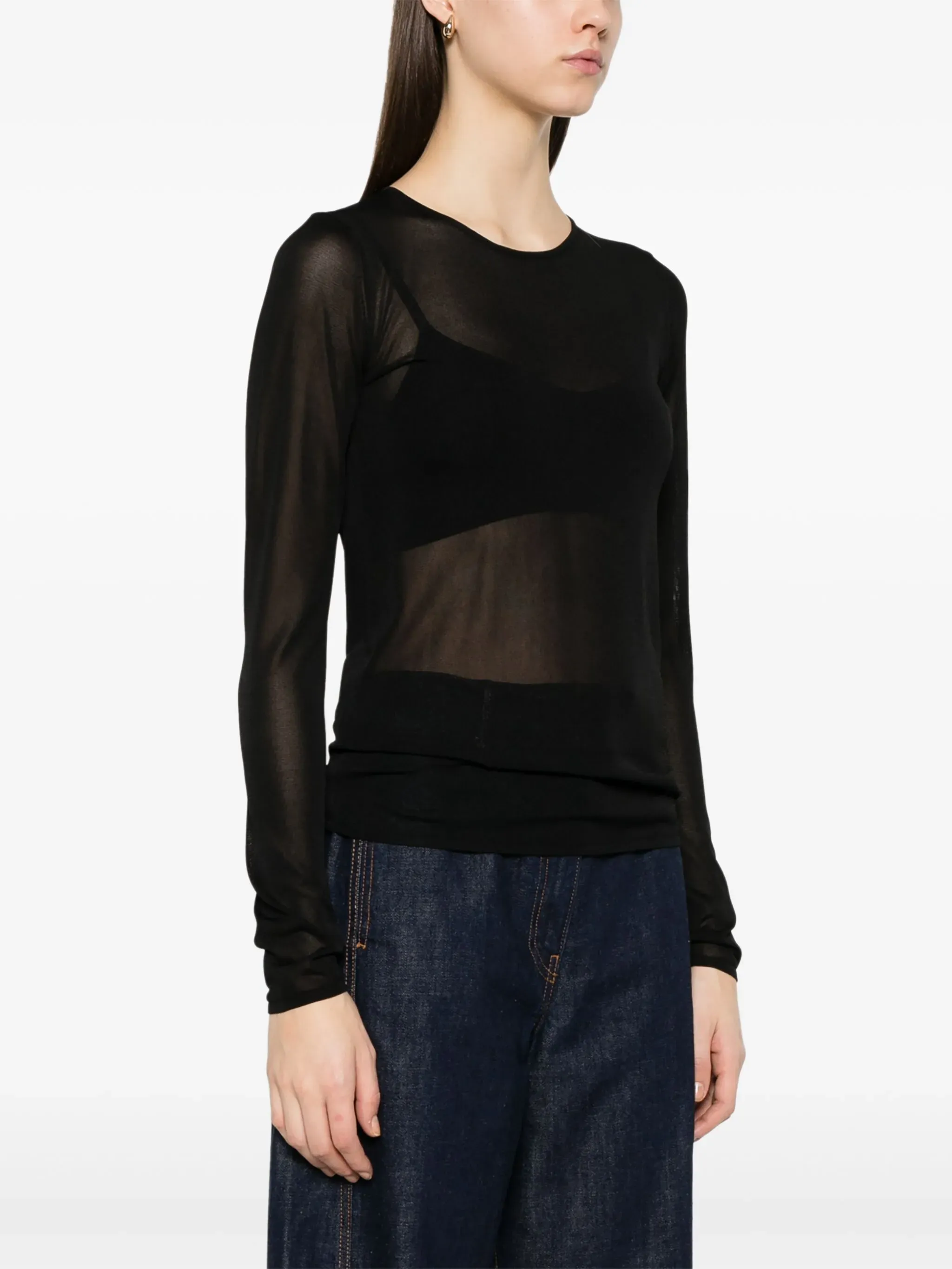 BLACK CREW NECK T-SHIRT sold by Lord & Taylor product image thumbnail 3