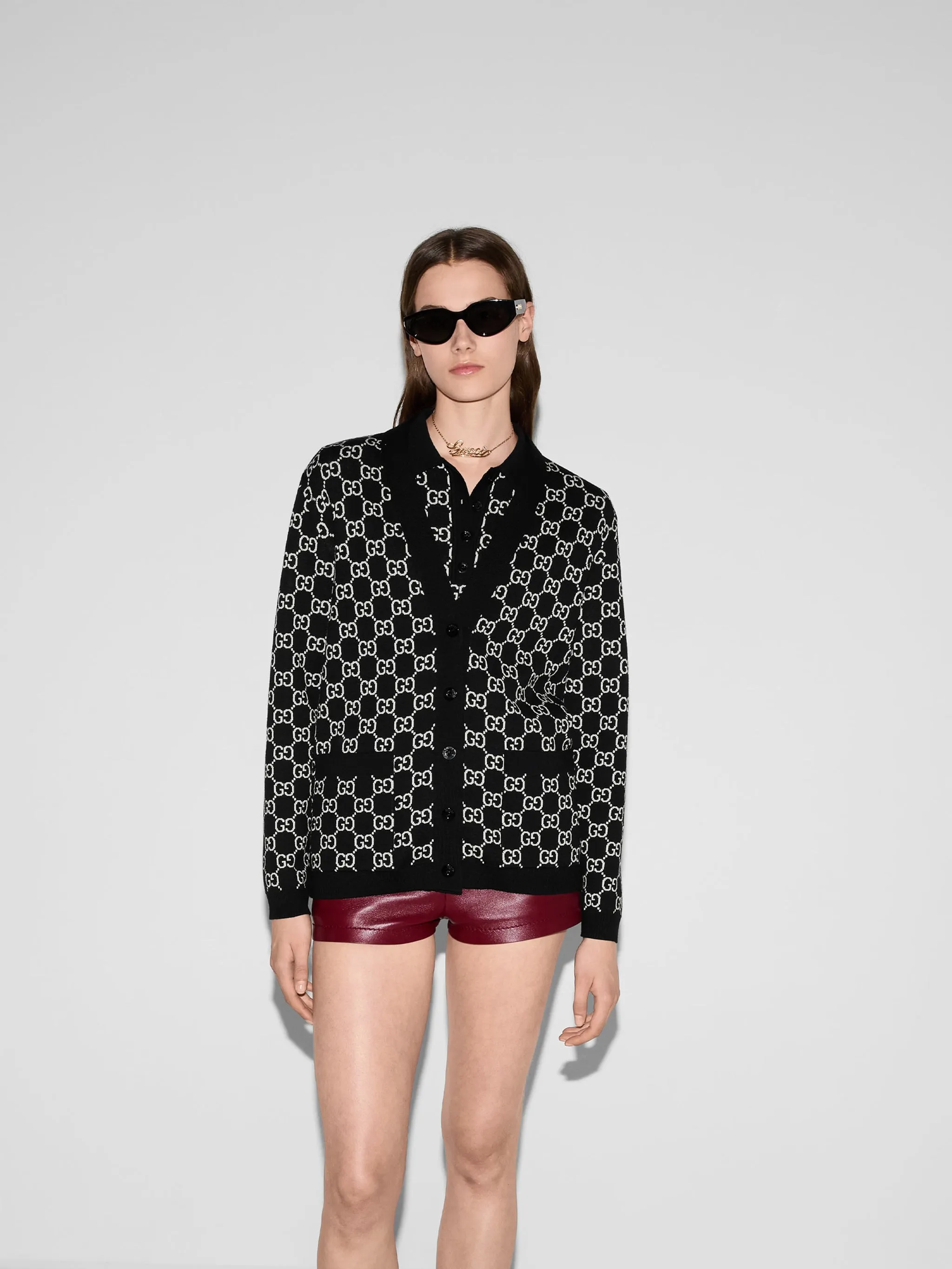 REVERSIBLE GG WOOL JACQUARD CARDIGAN sold by Lord & Taylor product image thumbnail 4