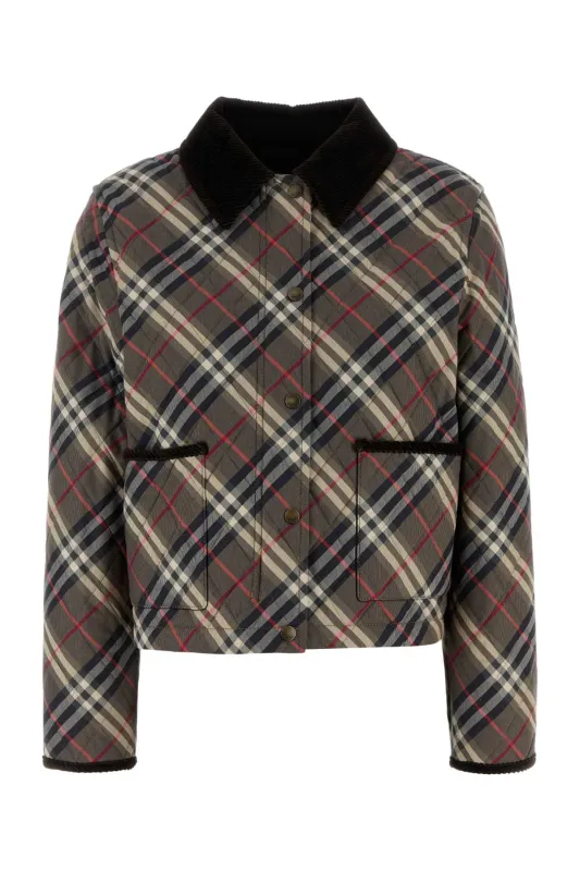 CROPPED CHECK QUILTED COTTON JACKET sold by Lord & Taylor
