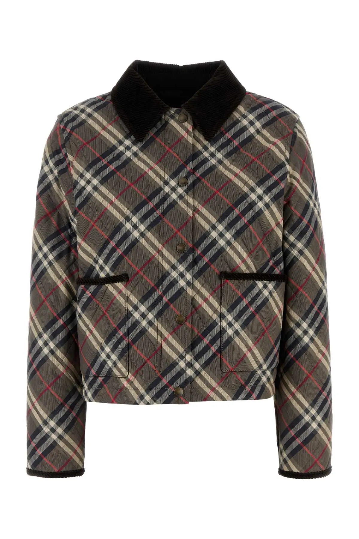 CROPPED CHECK QUILTED COTTON JACKET sold by Lord & Taylor