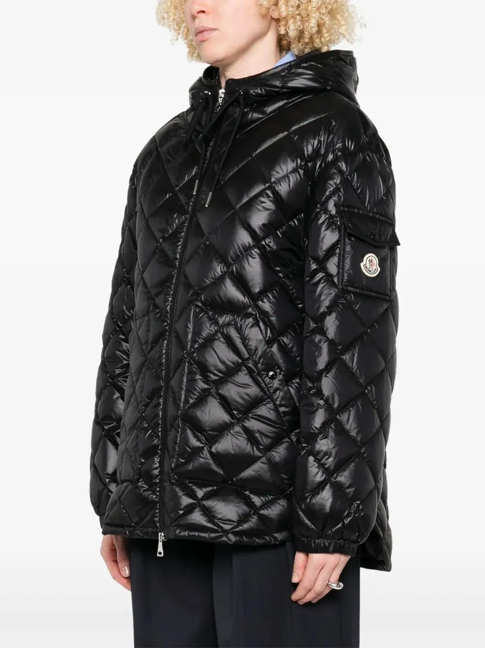 DIAMOND-QUILTED HOODED SHORT DOWN JACKET sold by Lord & Taylor product image thumbnail 3