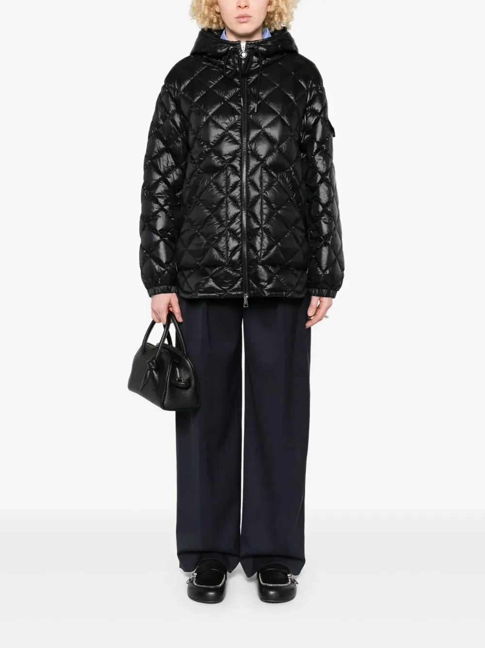 DIAMOND-QUILTED HOODED SHORT DOWN JACKET sold by Lord & Taylor product image thumbnail 2