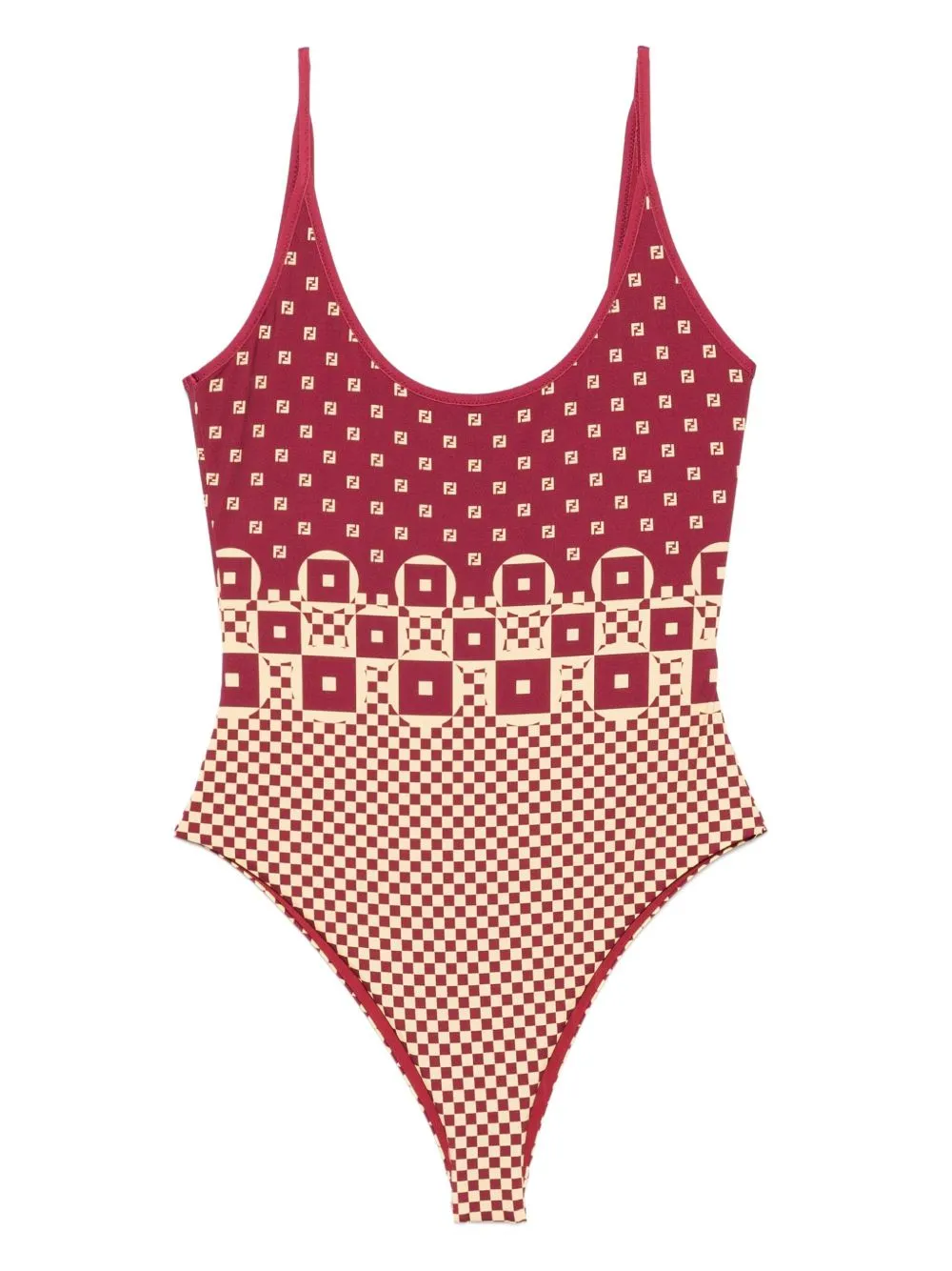 LYCRA® ONE-PIECE SWIMSUIT WITH MICRO PATCHWORK PRINT sold by Lord & Taylor