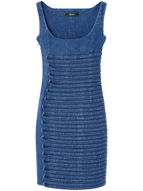 DENIM FITTED MINI DRESS made by Versace