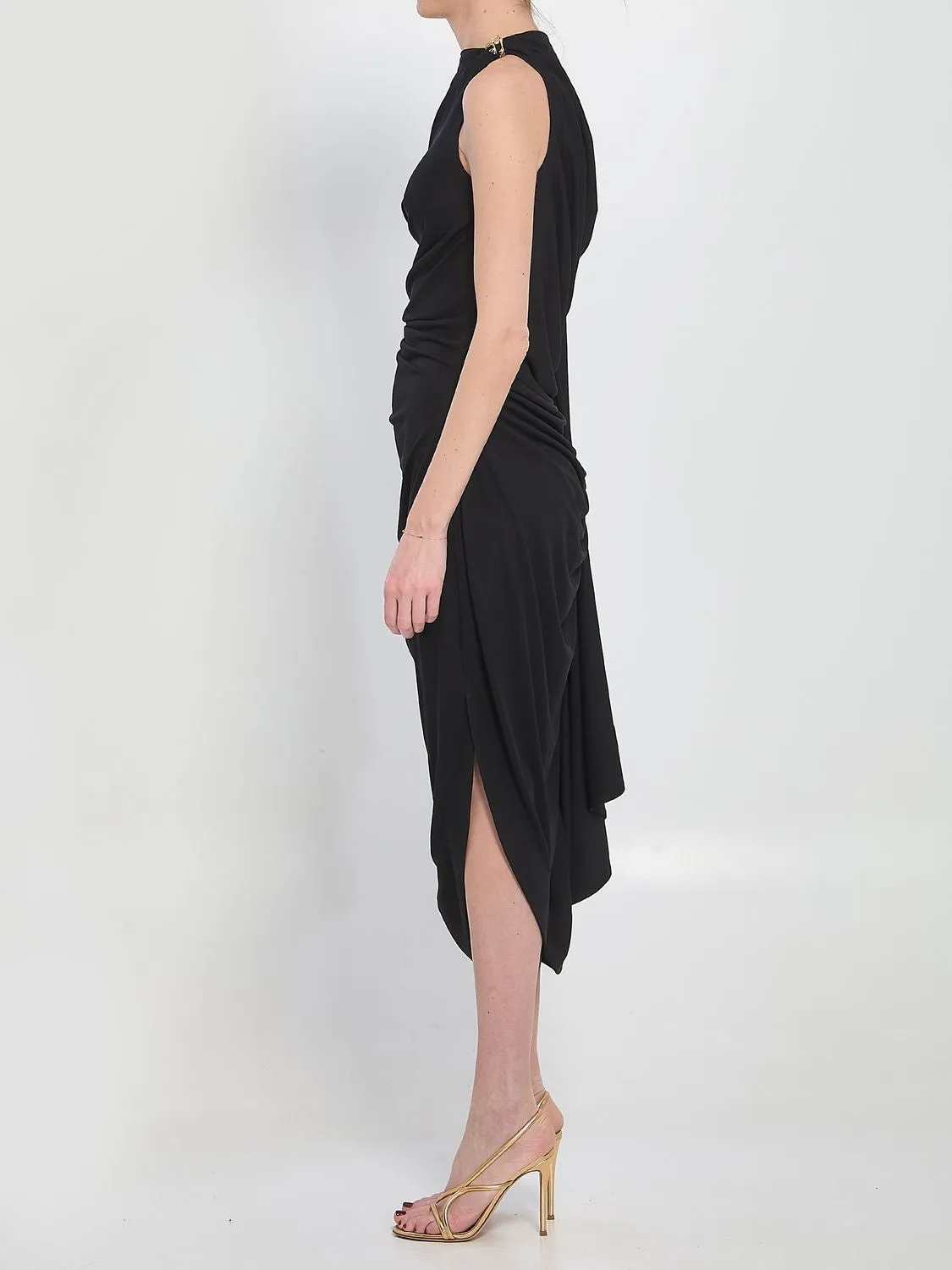 VISCOSE JERSEY DRAPED DRESS sold by Lord & Taylor product image thumbnail 3