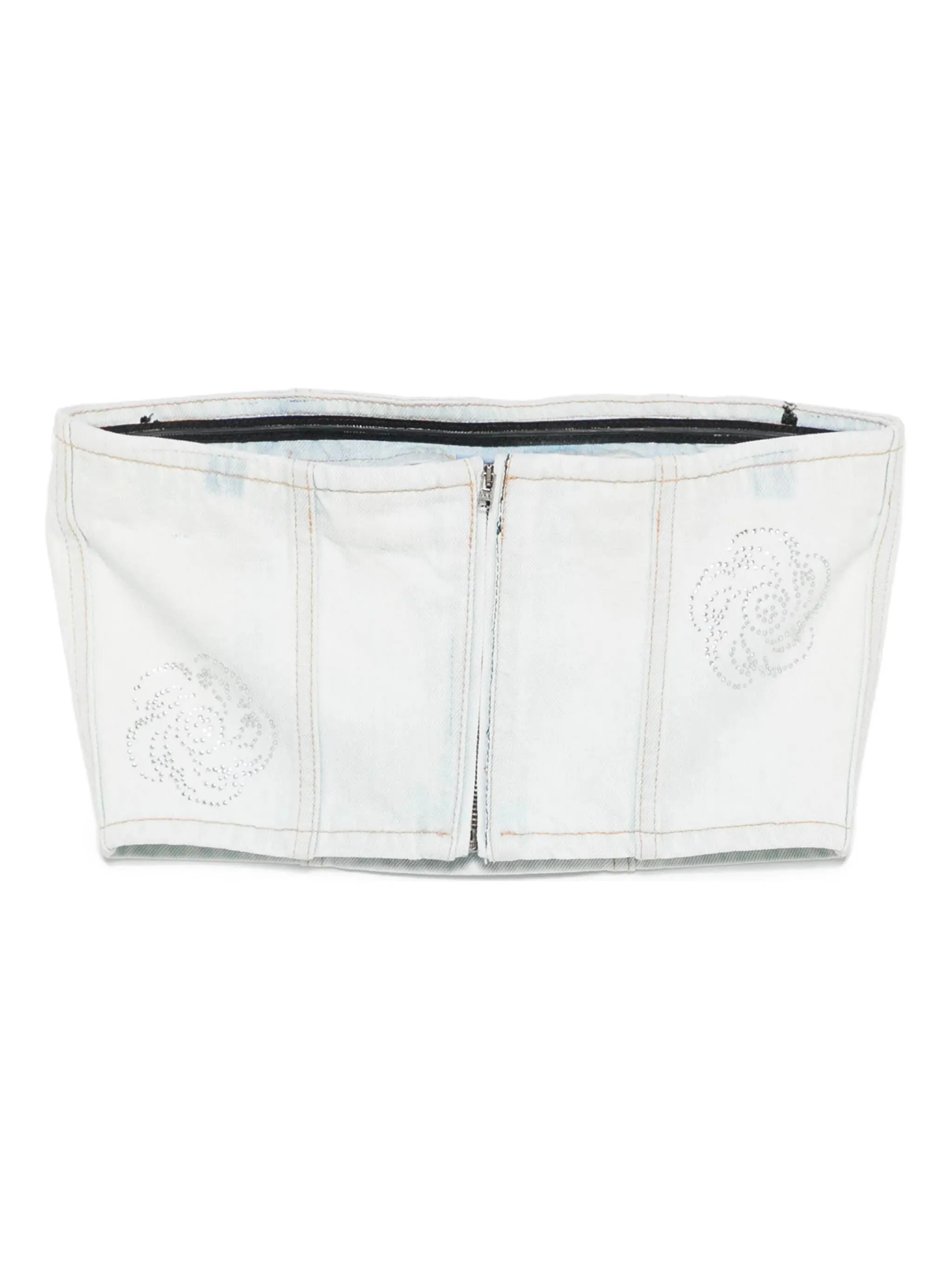 STUDDED DENIM CROP TOP sold by Lord & Taylor product image thumbnail 2