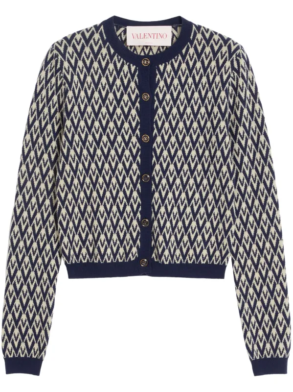 TOUTE LA V JACQUARD WOOL CARDIGAN sold by Lord & Taylor