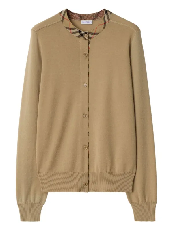 CHECK TRIM CARDIGAN made by Burberry